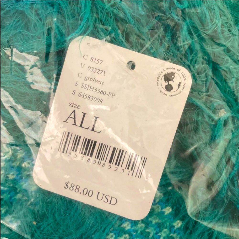 SALEπFree People Diamondback Cozy Sweater Kimono Poncho Emerald Green Aztec - Picture 8 of 13